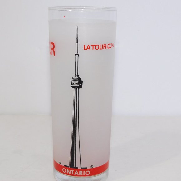CN Tower Toronto Ontario Clown SKY WALKER Skywalk Cocktail Glass Red - Picture 4 of 5